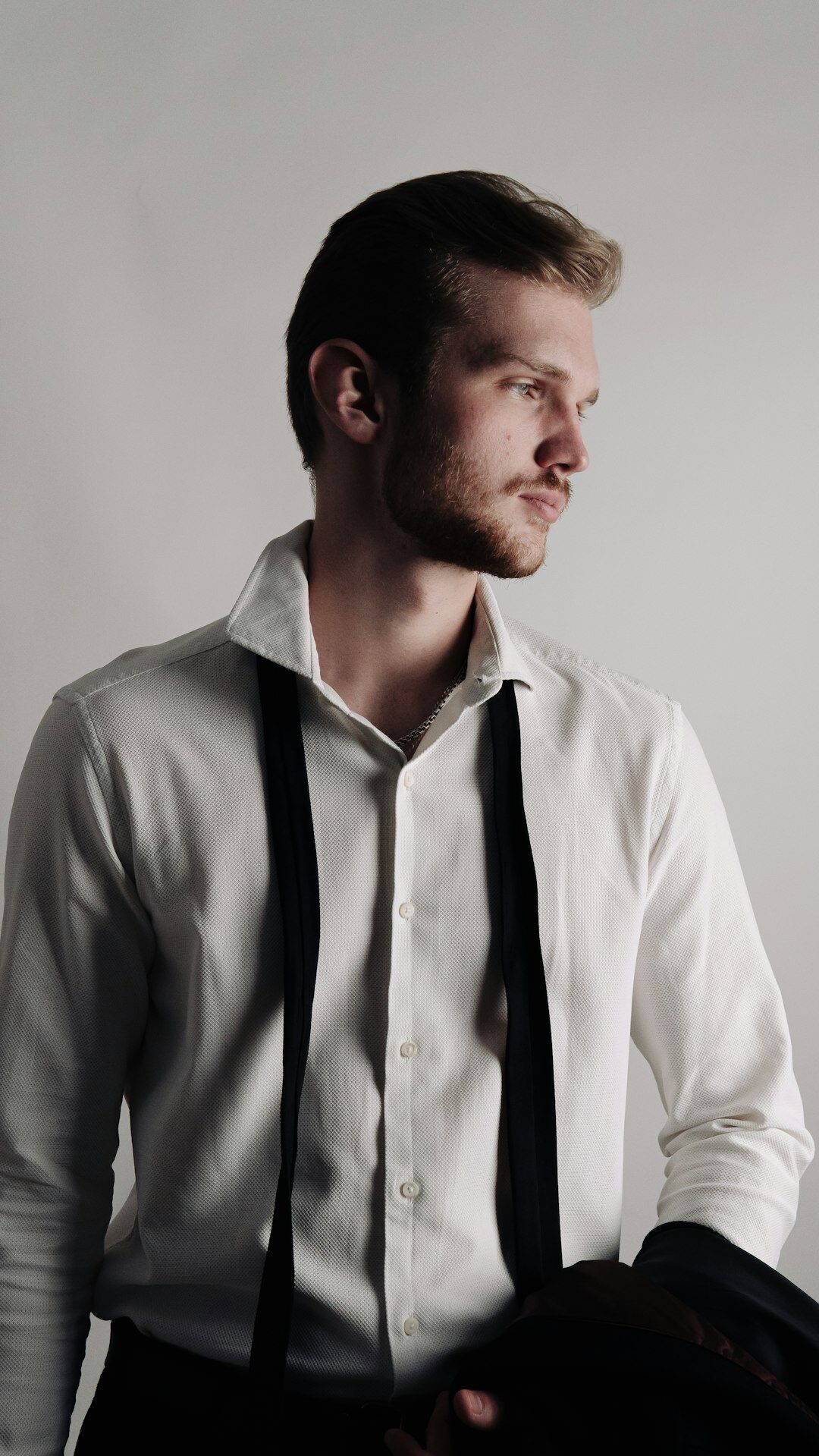 Finnish male broadcast director portrait in a TV studio