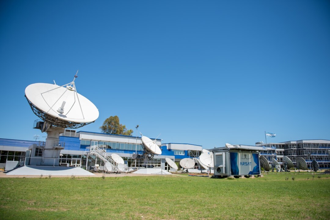 Outside broadcast van with satellite equipment at an event